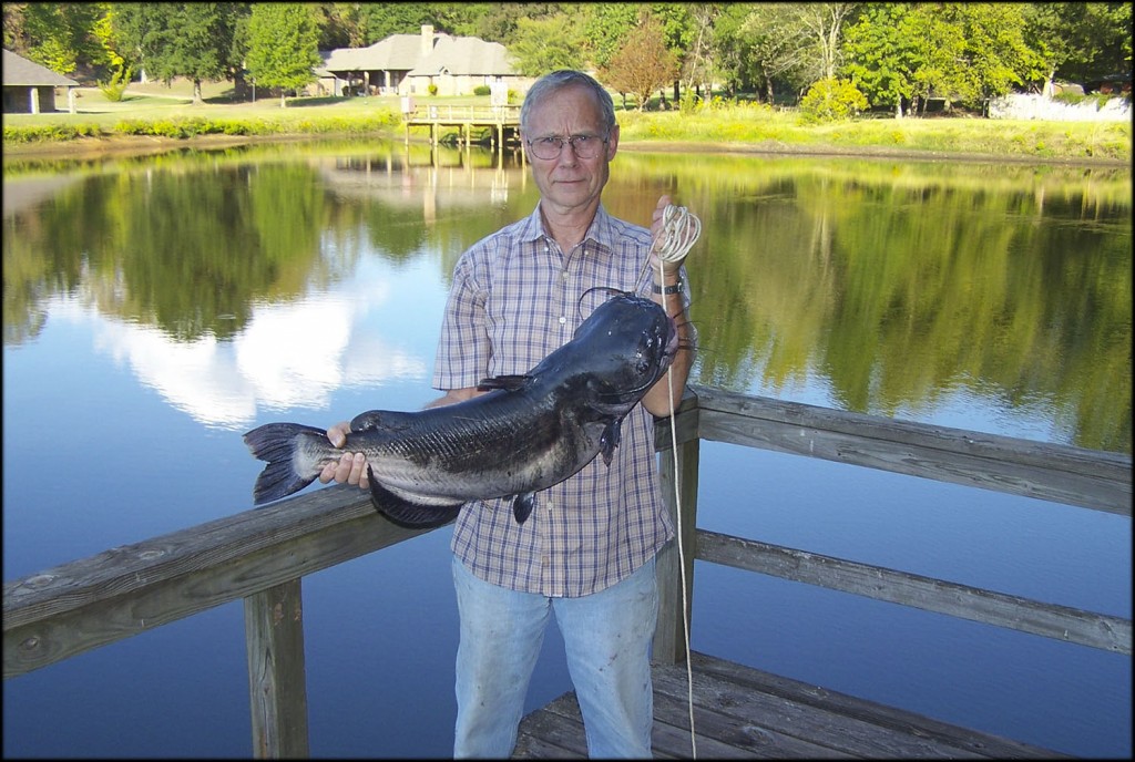 Wayne Tiller with a 20lb channel catfish taken from Lake #2 on October 11th, 2011